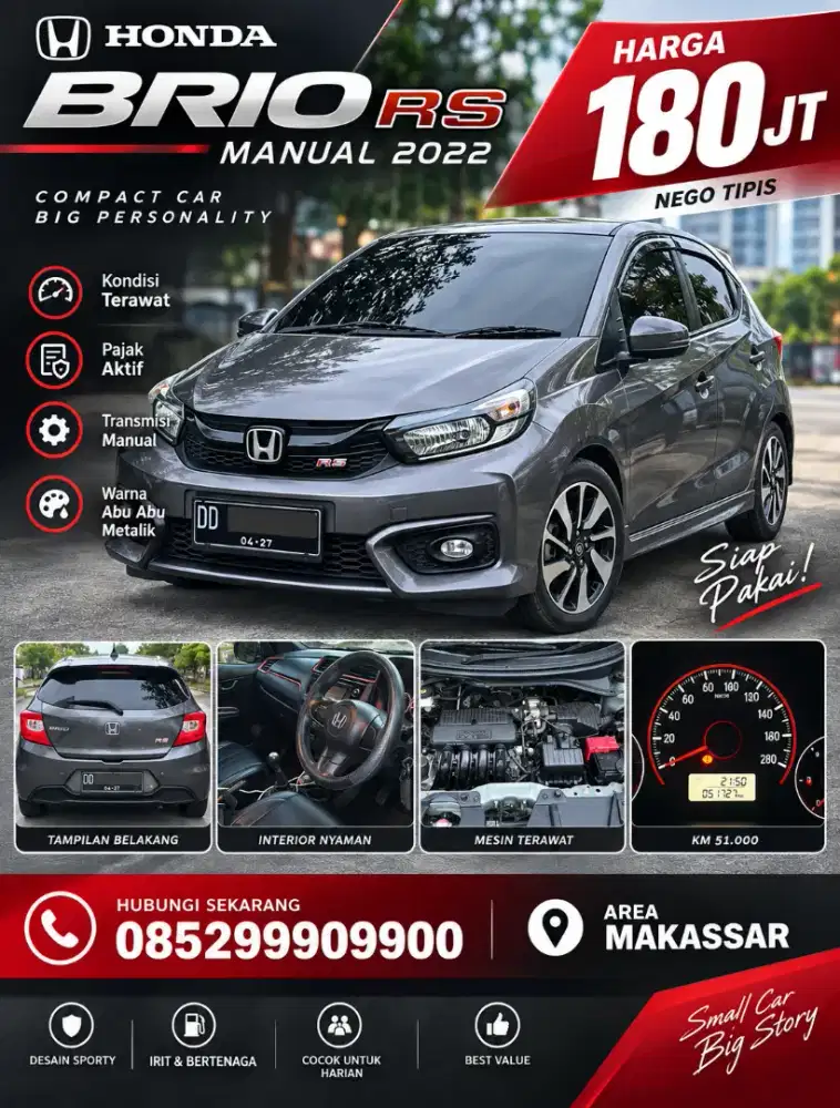 Dijual Brio Thn 2022 RS Manual