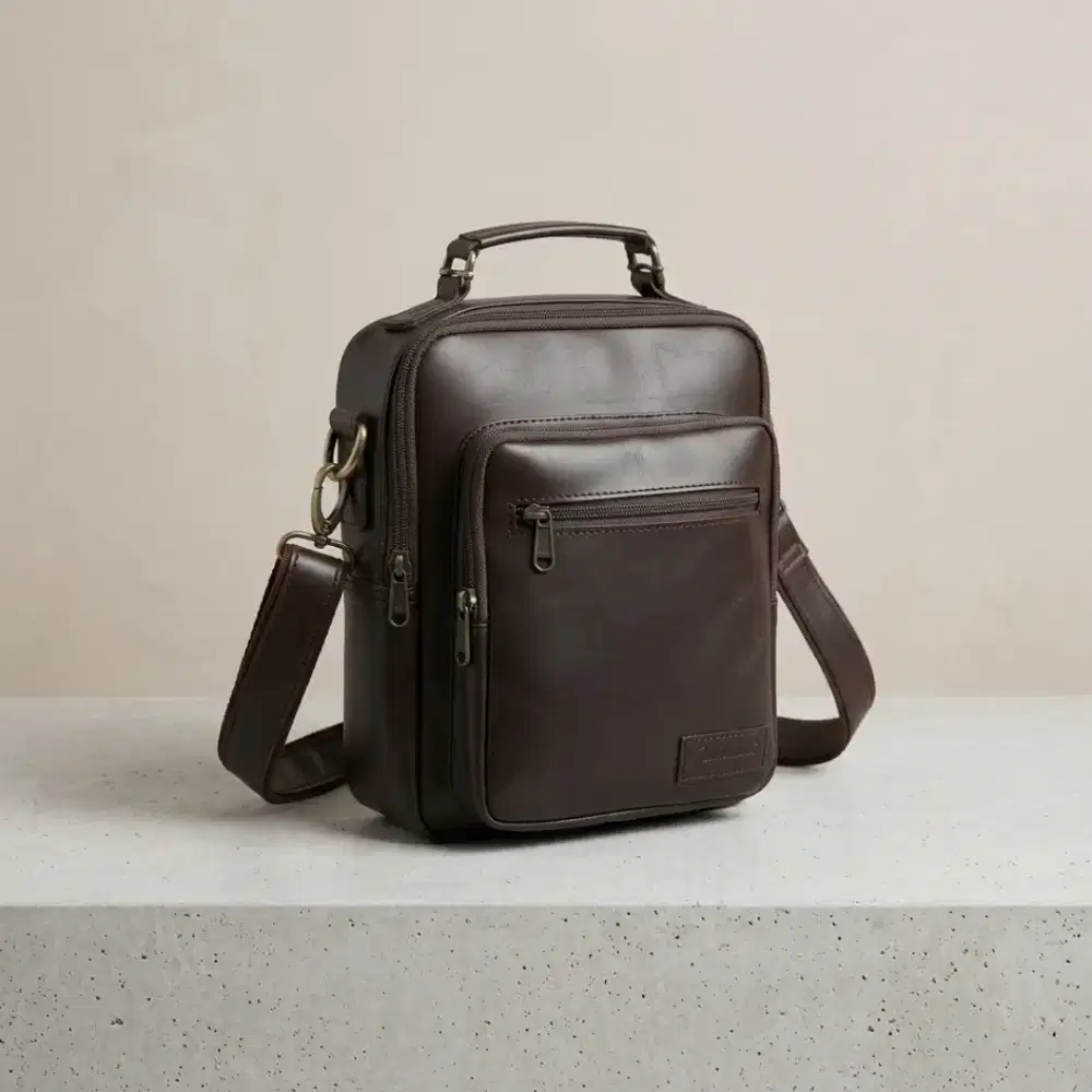 Tas selempang sling bag pria kulit sapi asli TSB03