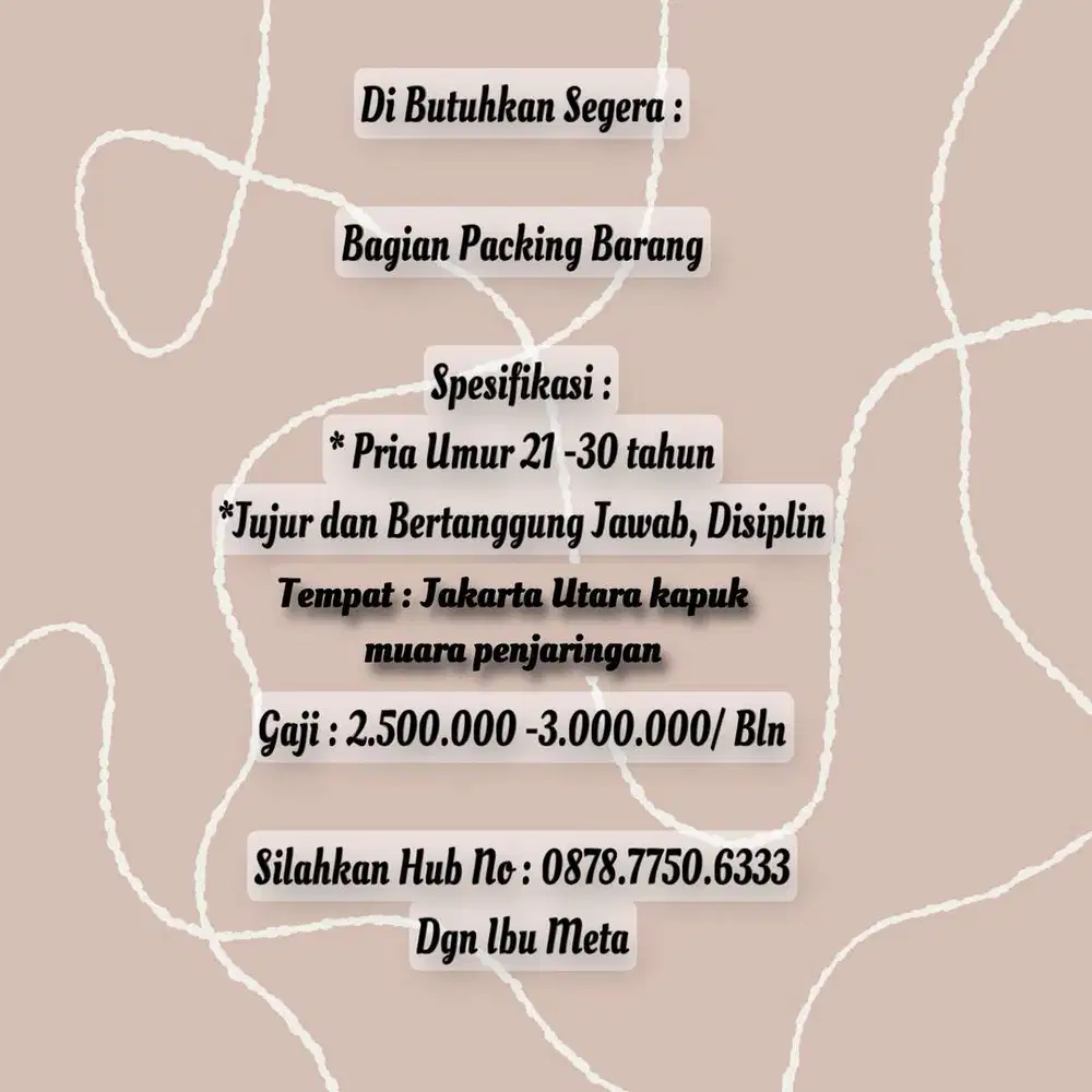 Di cari Bagian Packing