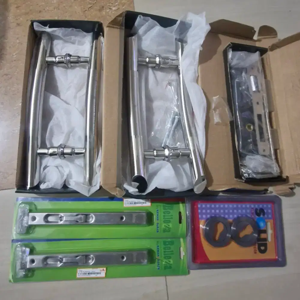 Pull Handle pintu + kunci + grendel pintu
