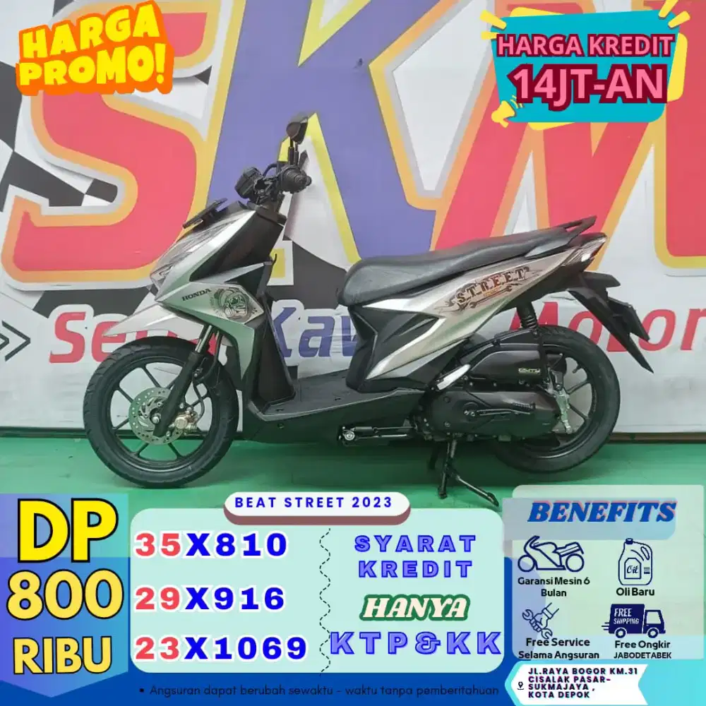 DP 800rb gratis pajak hidup Honda beat street th 2023 cash/credit