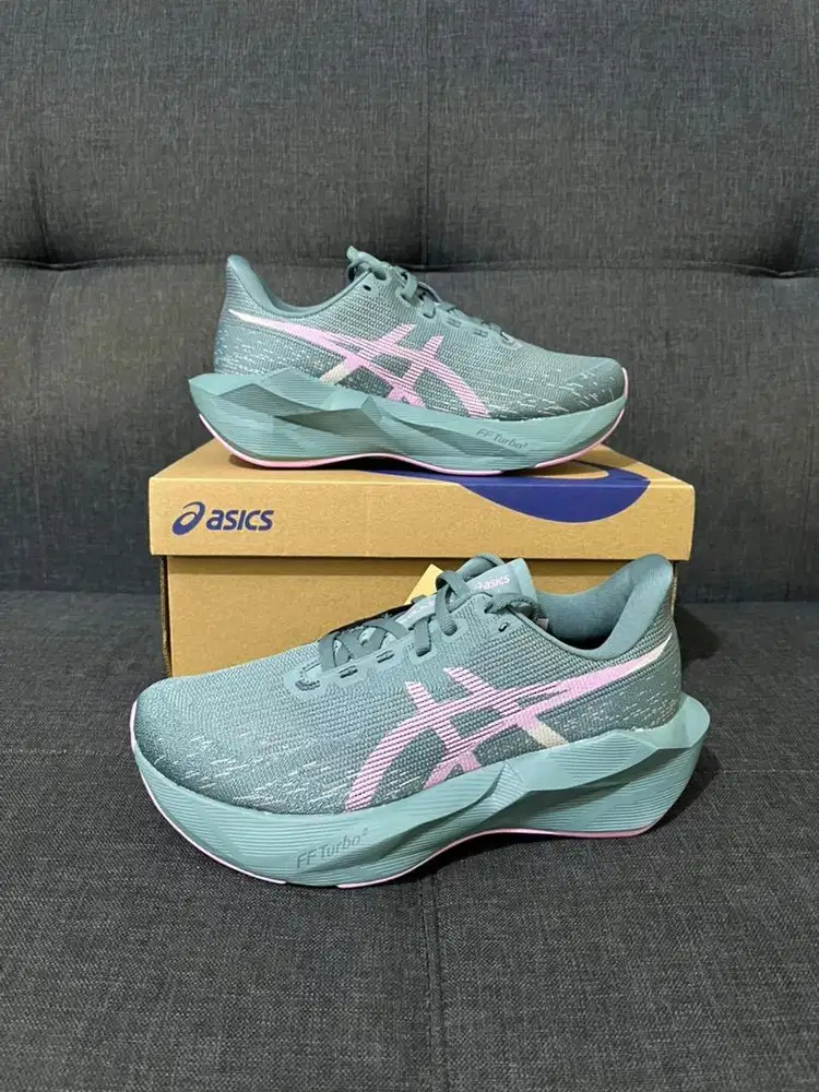 Sepatu Asics Novablast 6 Grey Lilac Women Sz 37 BNIB Origina
