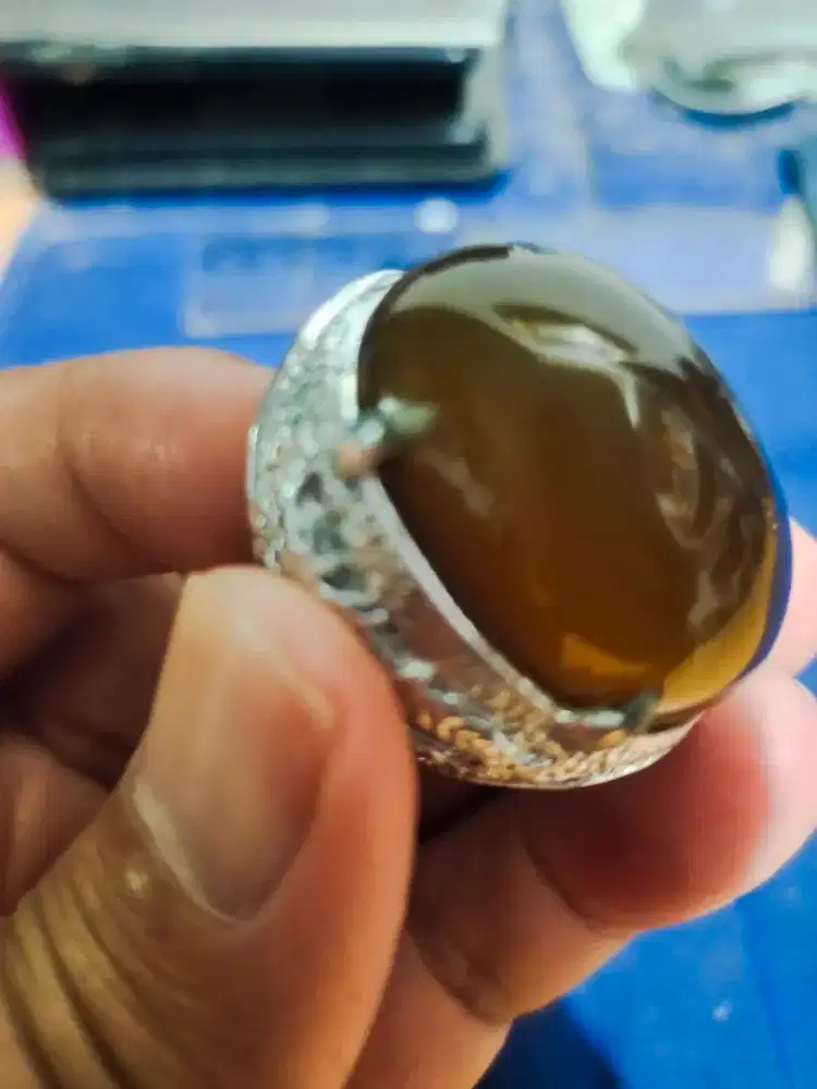 Jual batu bernuansa Yaman, brown, mewah tembus, natural, bisa touchscr