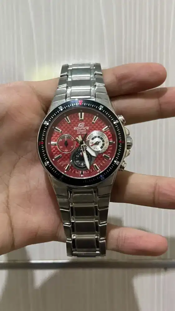 Casio Edifice EF 552D 4A Red Dial original fullset mulus