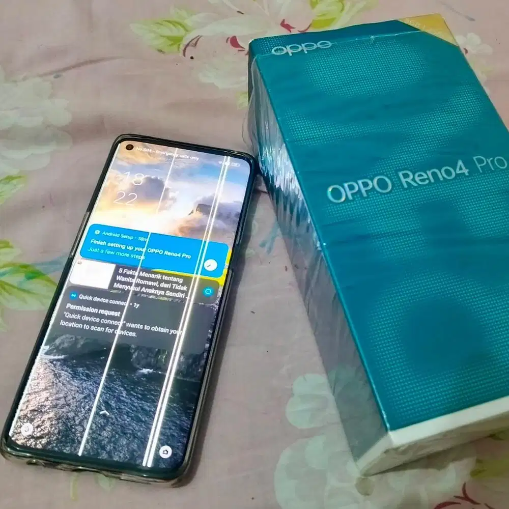 Oppo reno 4 pro ram 8 / 256 resmi lcd garis full ori