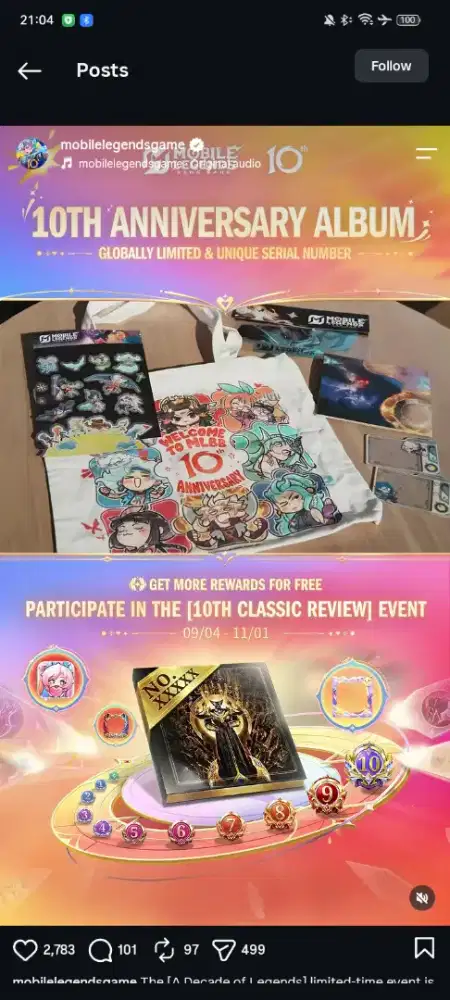 MLBB 10th years anniversary official physical album (Globally Limited)