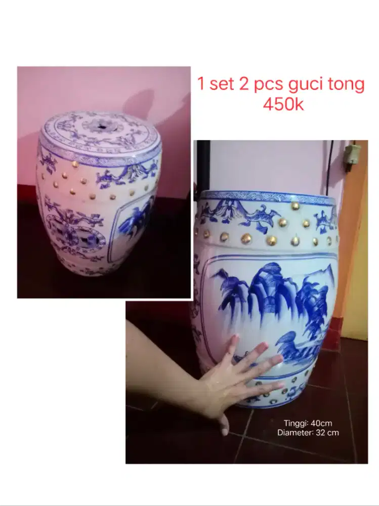 Guci/Keramik Hiasan/Lukisan VINTAGE