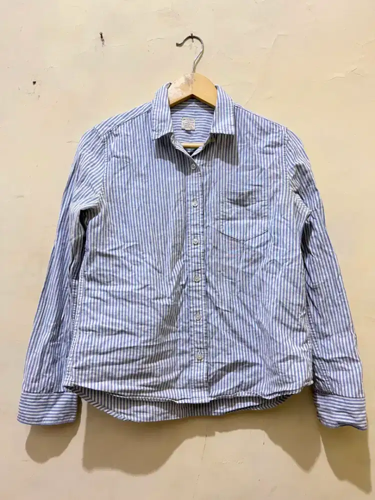 Kemeja Kerja Giordano Salur Biru Putih