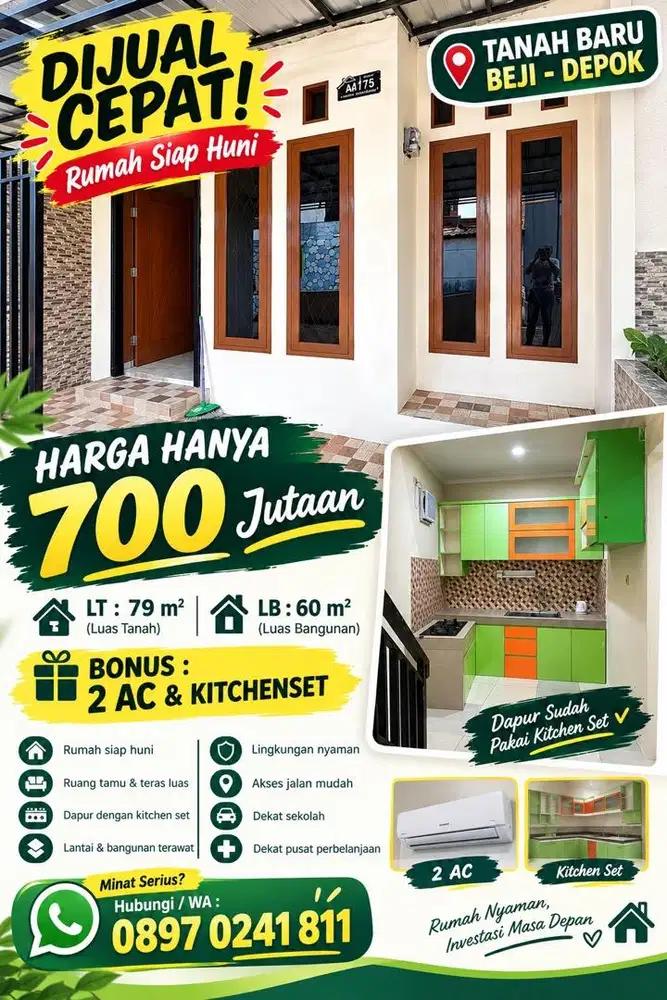 Rumah tempat tinggal di jual