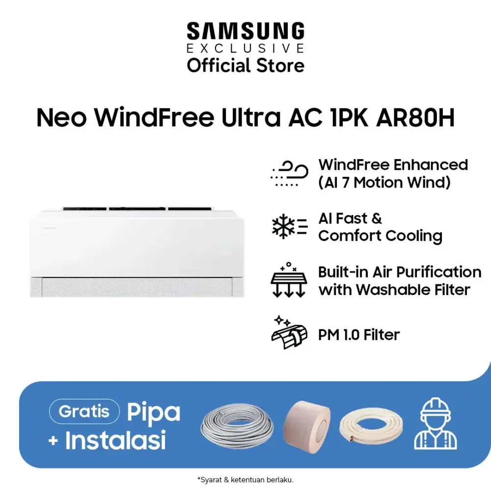 Samsung Neo WindFree Ultra AC 1PK AR80H New