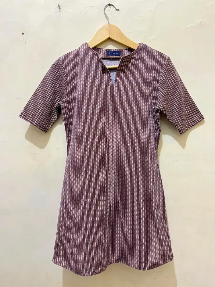 Tunik Salur Coklat | Atasan Wanita