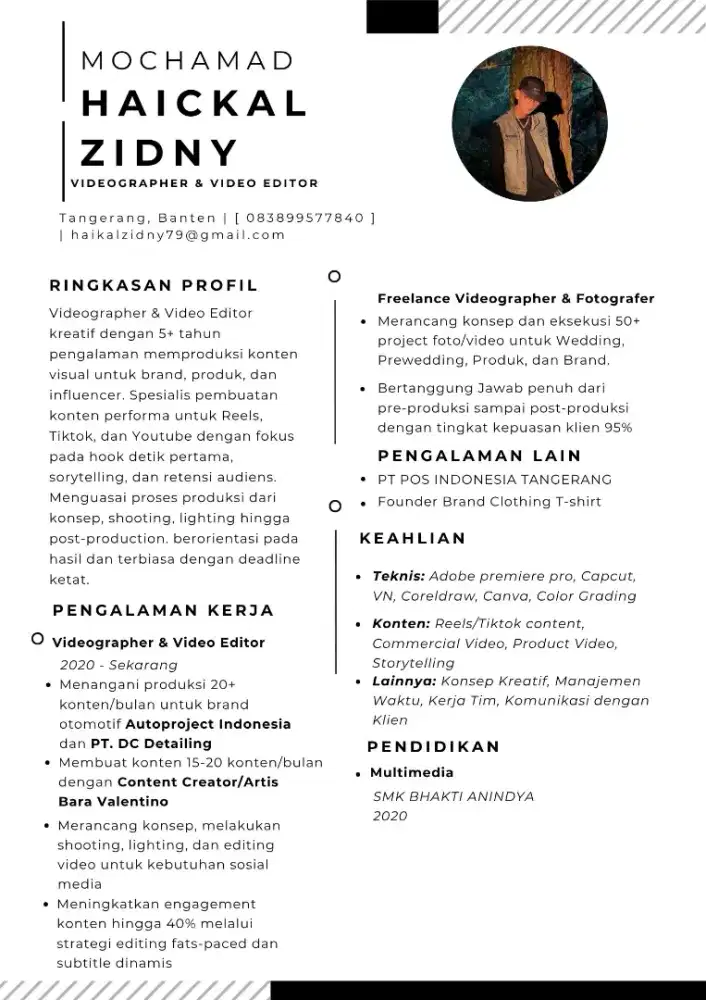 Mencari Lowongan pekerjaan Videografer - Fotografer - Editor Video