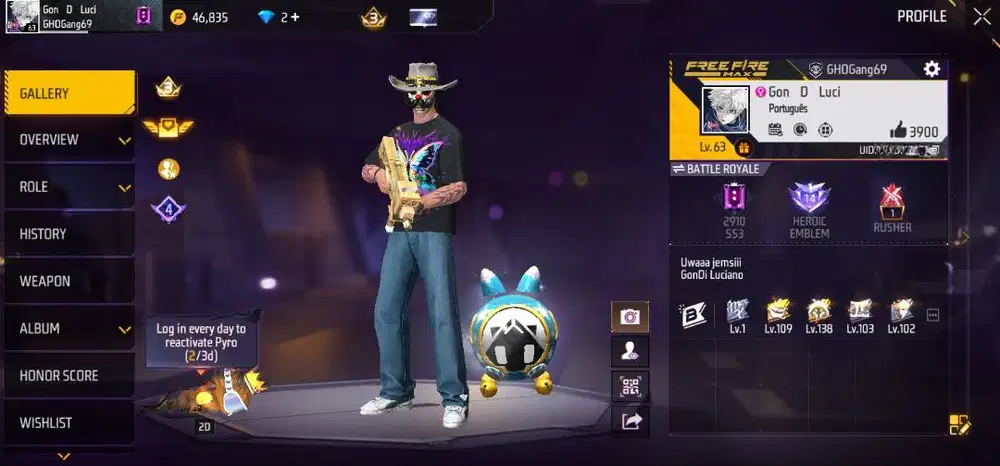 Akun Free Fire Season 9
