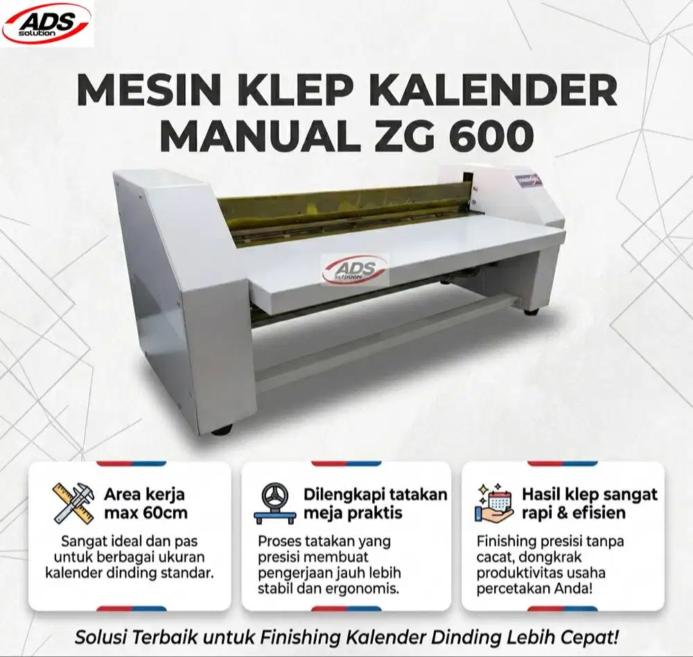 MESIN KLEP KALENDER MANUAL TIPE PREMIUM ZG 600