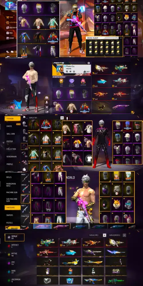 DI LEPAS AKUN GAME FF  LEVEL 64 SKIN SULTAN LOG GOOGLE