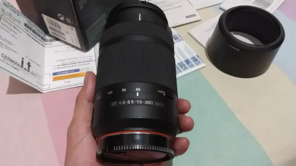 Lensa tele sony 55-300 SAM like new full set