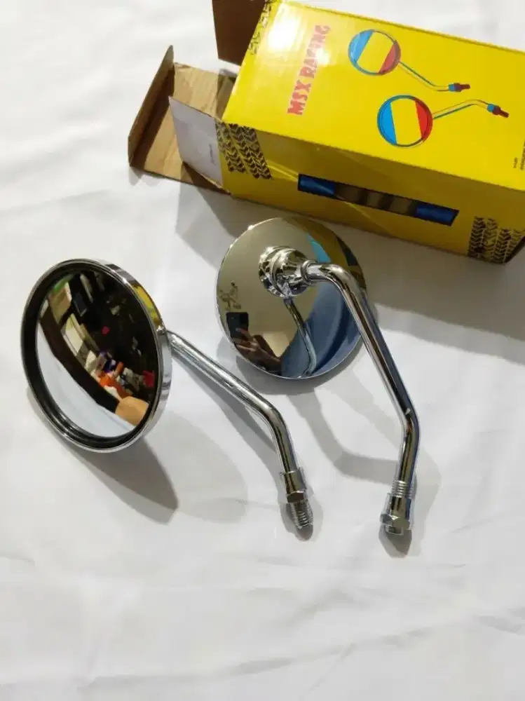 Spion Bulat Mini Chrome Universal Kaca Cembung Vespa Fino Scoopy Beat