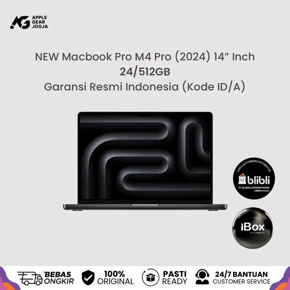 (iBox) New Macbook Pro M4 Pro 14 24/512GB Resmi Apple Indonesia