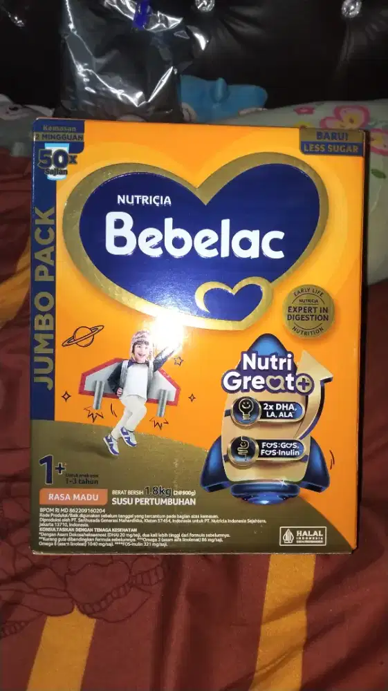 Bebelac 1800 gr 1- 3 tahun rasa madu