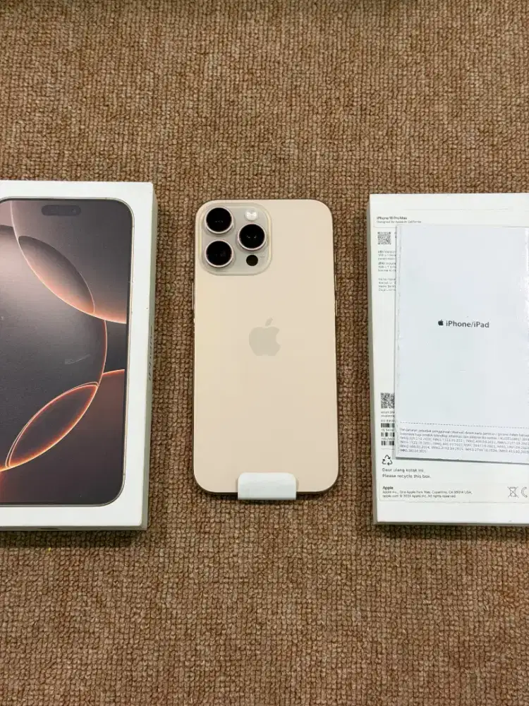 Iphone 16 pro max 256gb ibox dessert titanium
Garansi on maret 2027