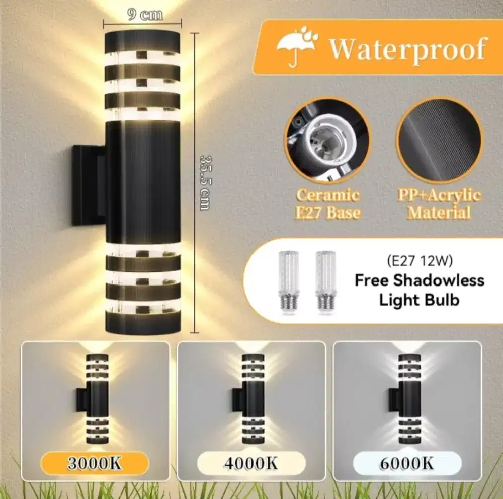 Lampu dinding taman