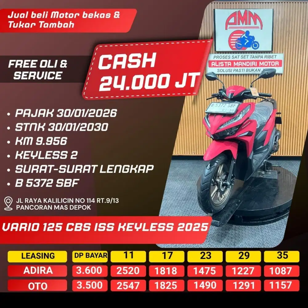 VARIO 125 CBS ISS KEYLESS 2025 CASH / KREDIT ALISTA