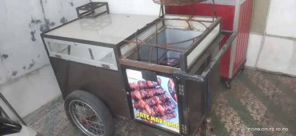 Gerobak jualan minimalis dengan payung
