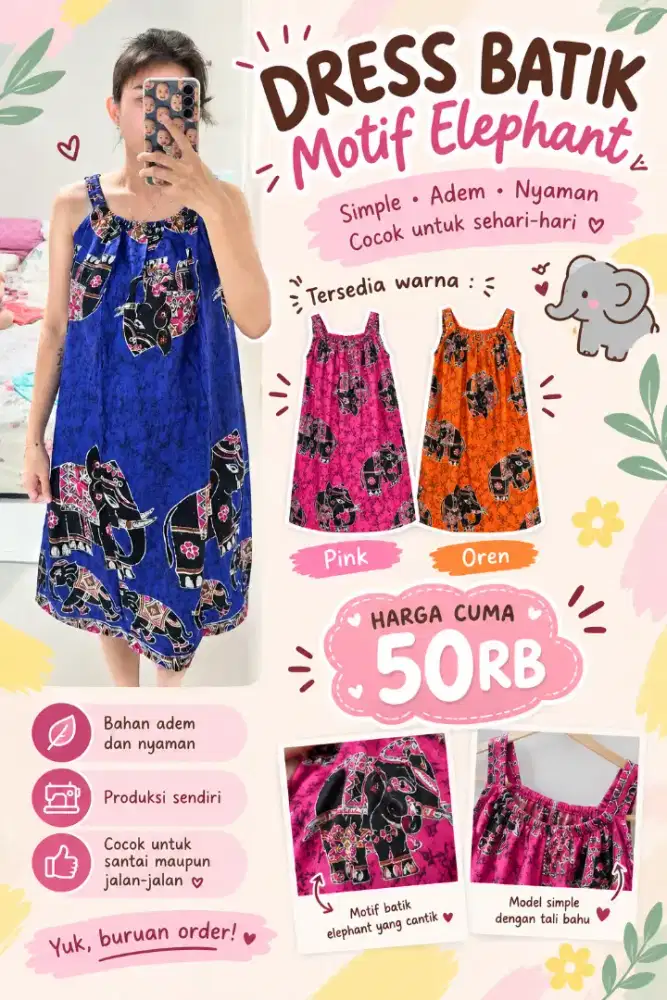 Dress batik Gajah