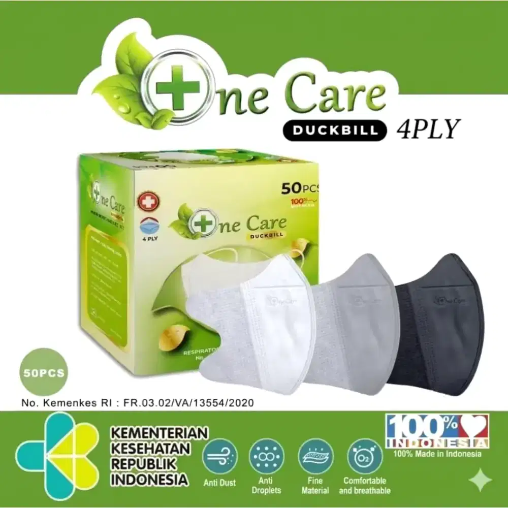 MASKER DUCKBILL ONECARE ISI 50PCS/BOX