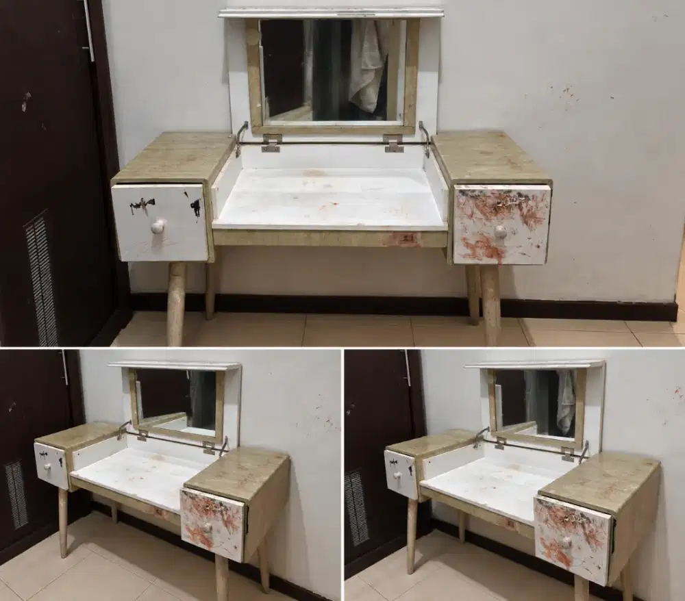Meja Rias Kayu, MAKE-UP TABLE MODERN Bekas + Cermin | 700RB NEGO