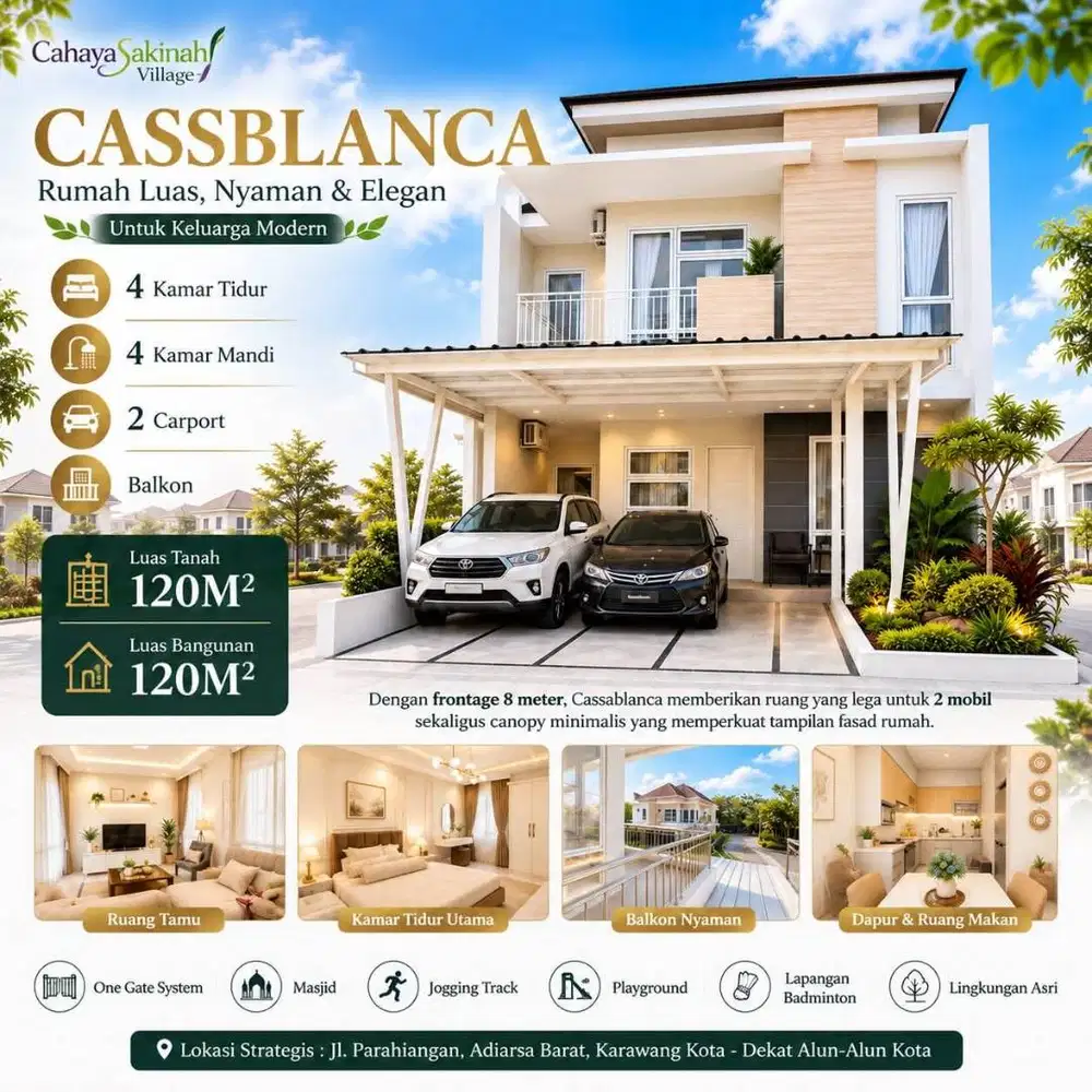 Rumah Luas 120m² 4KT 4KM Dekat Alun Alun Karawang