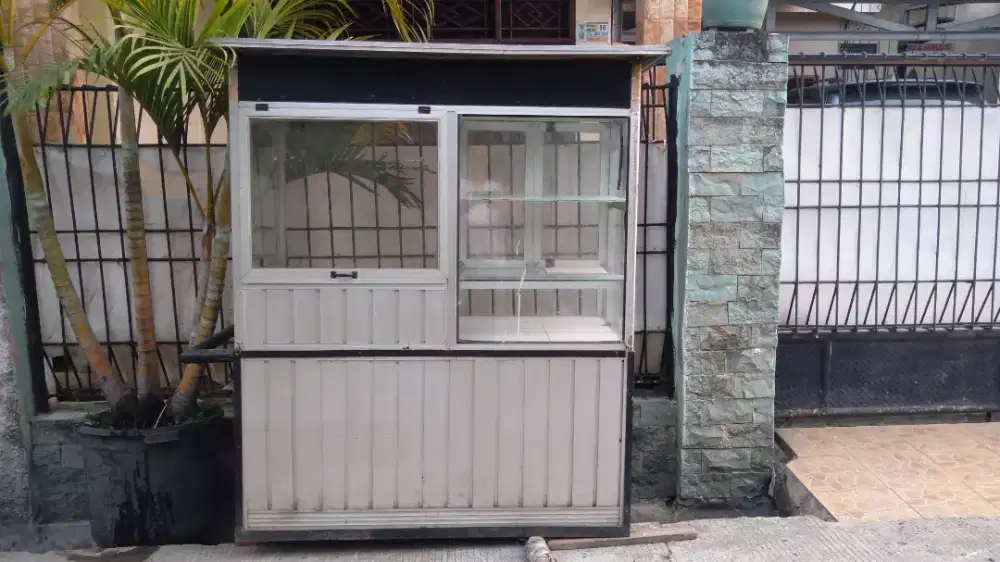 Gerobak Rombong Booth Etalase Alumunium Kaca