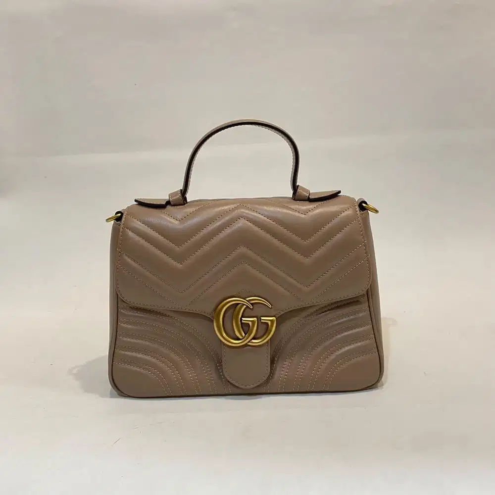 Preloved Calfskin Matelasse Small GG Marmont Top Handle