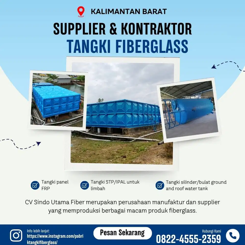 Tangki Fiberglass-Jual Tangki Air, Panel & Silinder Ketapang