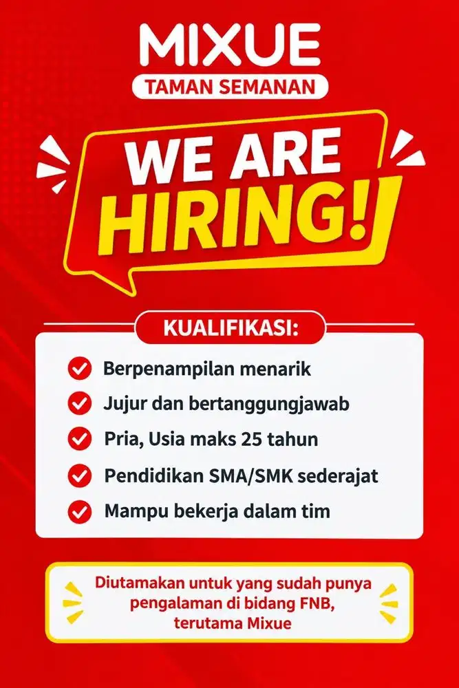 Crew Outlet Mixue Taman Semanan