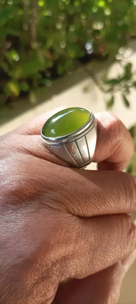 Cincin batu giok aceh varian ijo botol