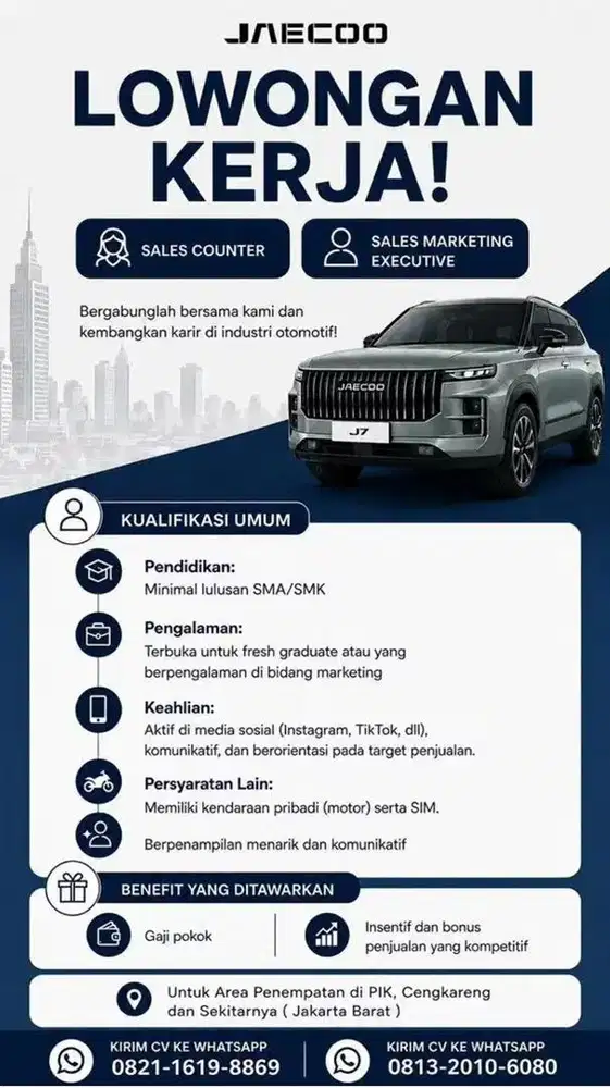 LOWONGAN SALES JAECOO – JOIN SEKARANG!