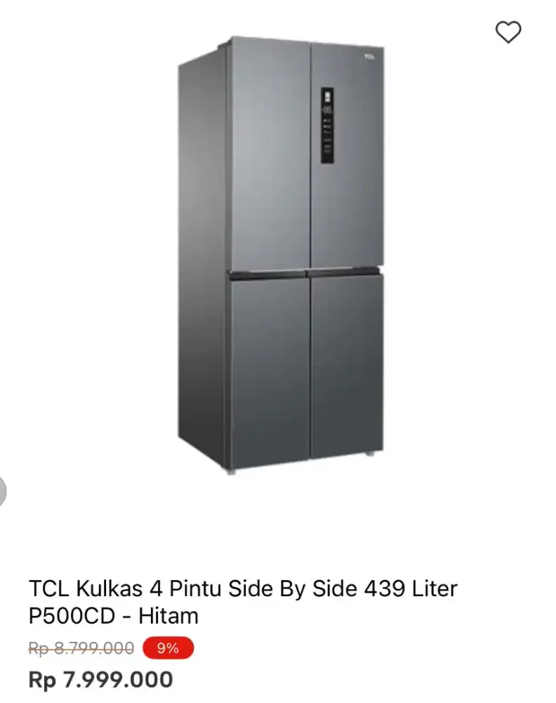 KULKAS TCL 4 PINTU SBS 439LTR P500CD