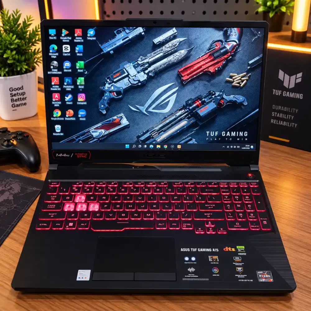 Laptop Asus TUf fa506NCG Ryzen 7-7445HS RTX3050 4gb ram 16GB