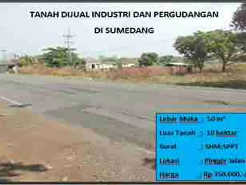 Tanah industri dan pergudangan Sumedang