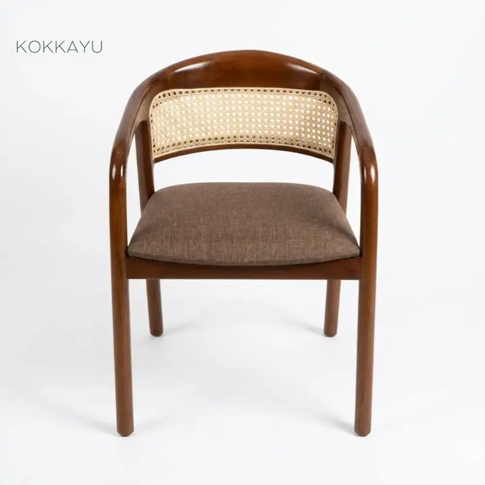 Kursi Cafe Selly Anyaman Rotan Makan Restoran Retro Kayu Jati