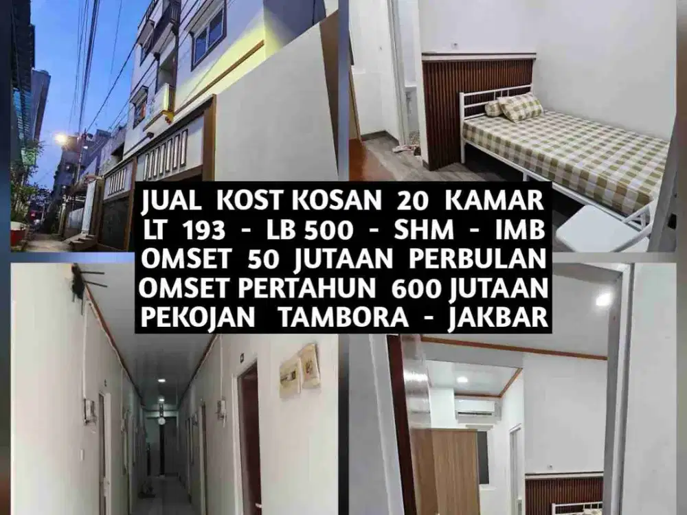 JUAL KOST KOSAN AREA PEKOJAN TAMBORA JAKARTA BARAT