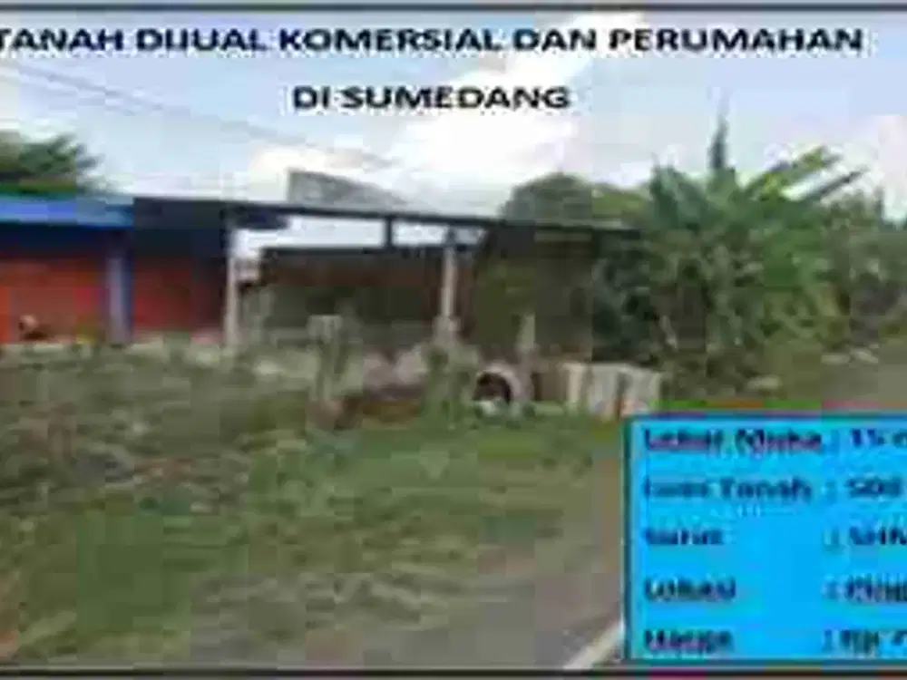 Tanah komersial dan pemukiman Sumedang