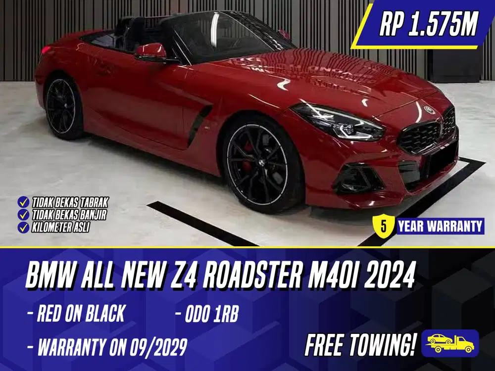 BMW All New Z4 Roadster M40i 2024 Red on Black Merah 3.0 Cabriolet