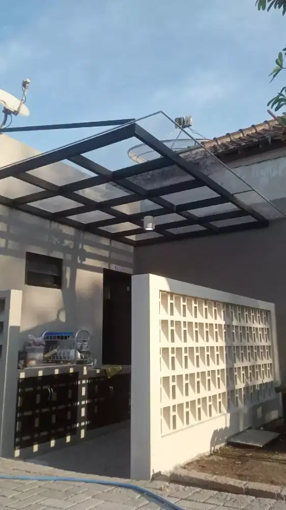 Kanopi atap kaca 6mm