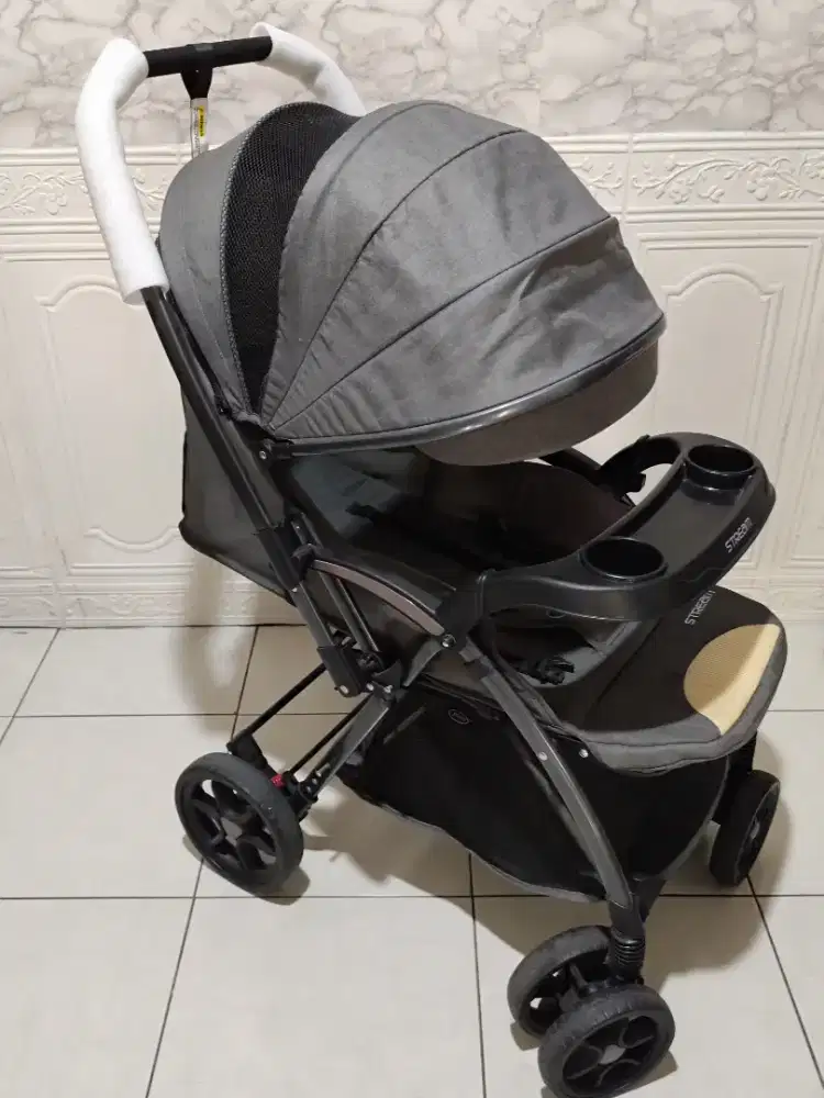Stroller PLIKO type 387 warna Dark Grey - Second, kondisi masih bagus
