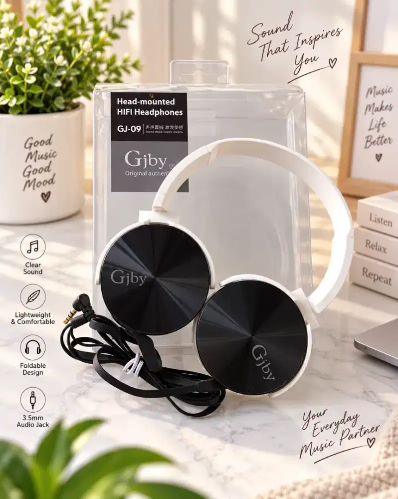 Headphone Jack Gjby GJ-09 On-Ear Foldable + Microfon
