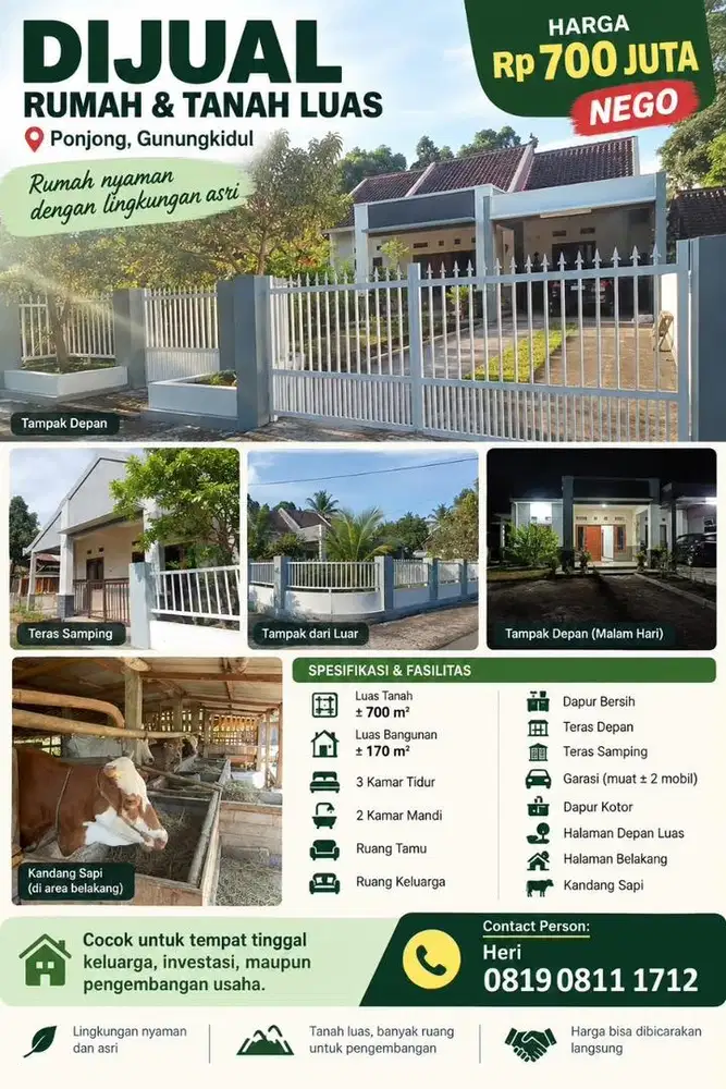 Dijual Rumah & Tanah Luas
