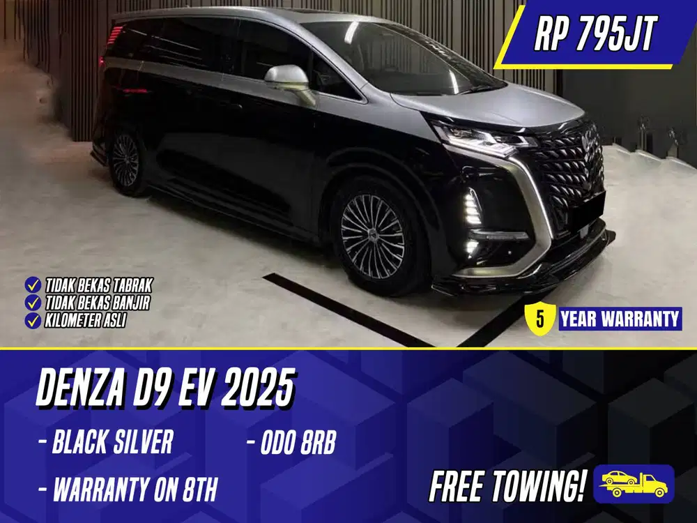 Denza D9 EV 2025 White Putih D 9 Electric Listrik Stiker Black Silver