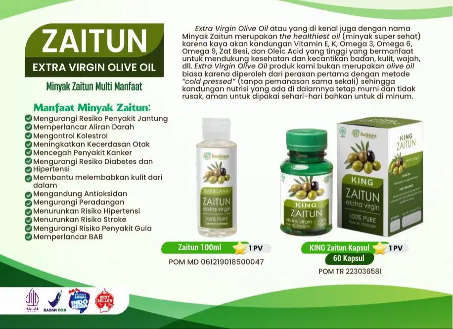 King Zaitun minyak Zaitun dalam bentuk kapsul yang praktis dan sehat
